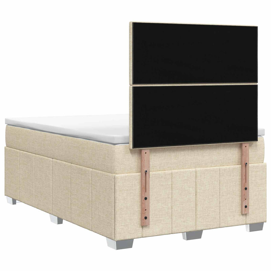 Boxspringbed met matras Crèmekleurig 120 x 190 cm Stof