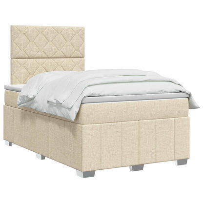 Boxspringbed met matras Crèmekleurig 120 x 190 cm Stof