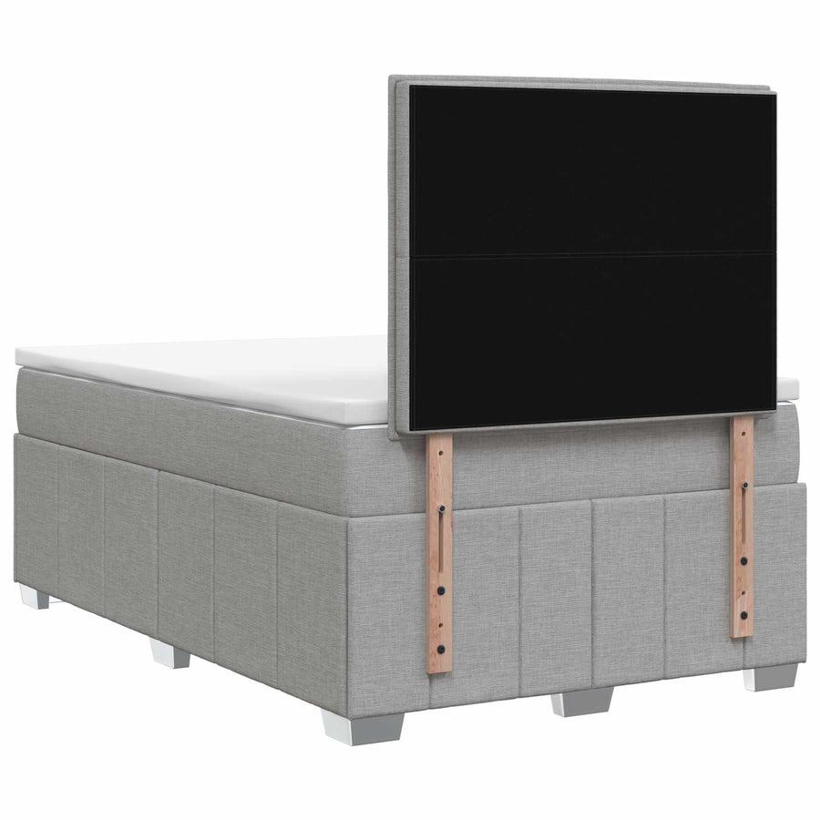 Boxspringbed met matras Lichtgrijs 120 x 200 cm Stof