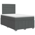 Boxspringbed met matras Donkergrijs 120 x 200 cm Stof