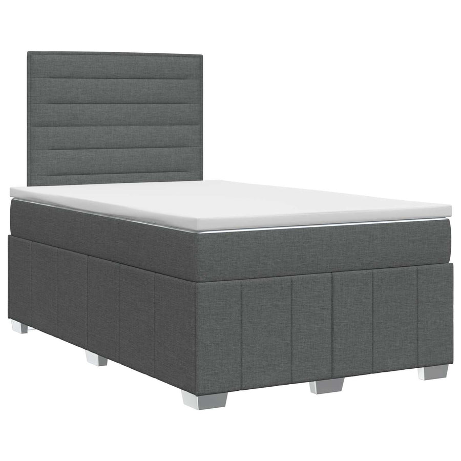 Boxspringbed met matras Donkergrijs 120 x 200 cm Stof