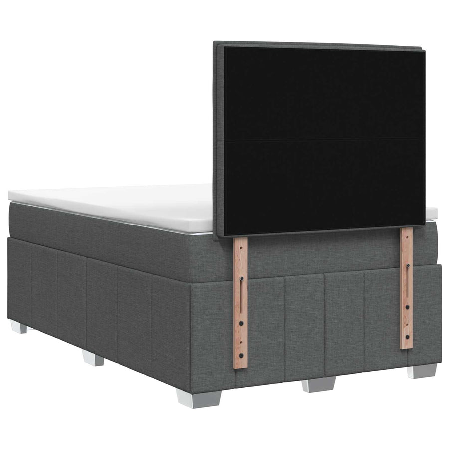 Boxspringbed met matras Donkergrijs 120 x 200 cm Stof
