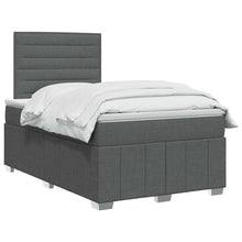Boxspringbed met matras Donkergrijs 120 x 200 cm Stof