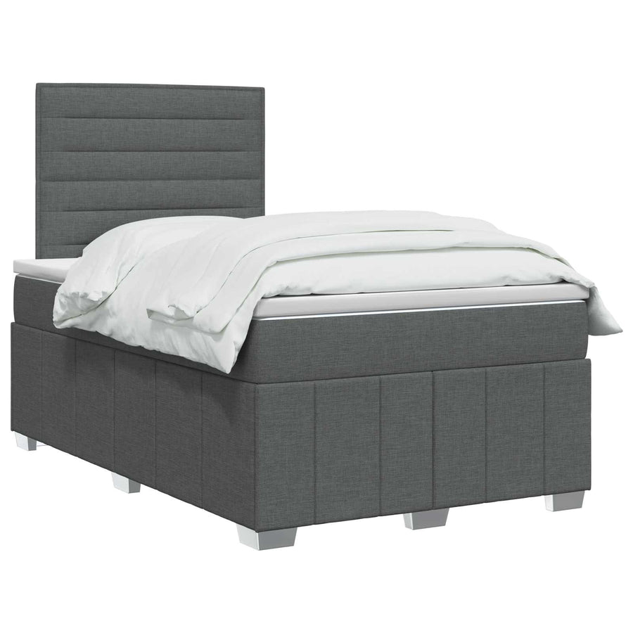 Boxspringbed met matras Donkergrijs 120 x 200 cm Stof