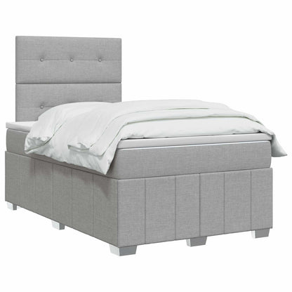 Boxspringbed met matras Lichtgrijs 120 x 200 cm Stof