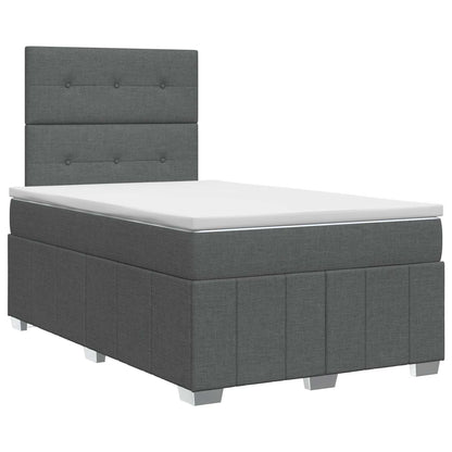 Boxspringbed met matras Donkergrijs 120 x 200 cm Stof
