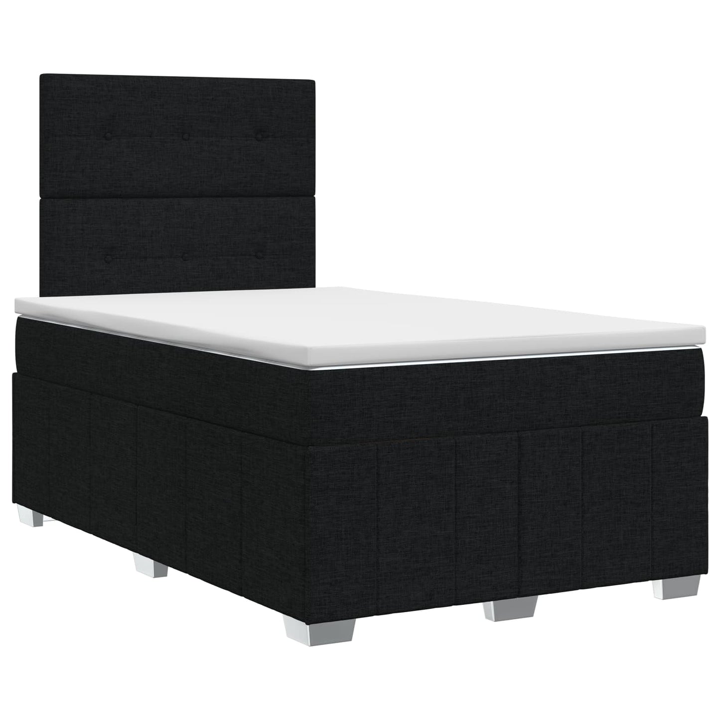 Boxspringbed met matras met hoofdeinde Zwart 120 x 200 cm Stof