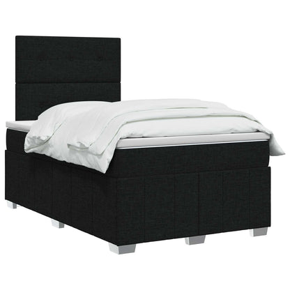 Boxspringbed met matras met hoofdeinde Zwart 120 x 200 cm Stof