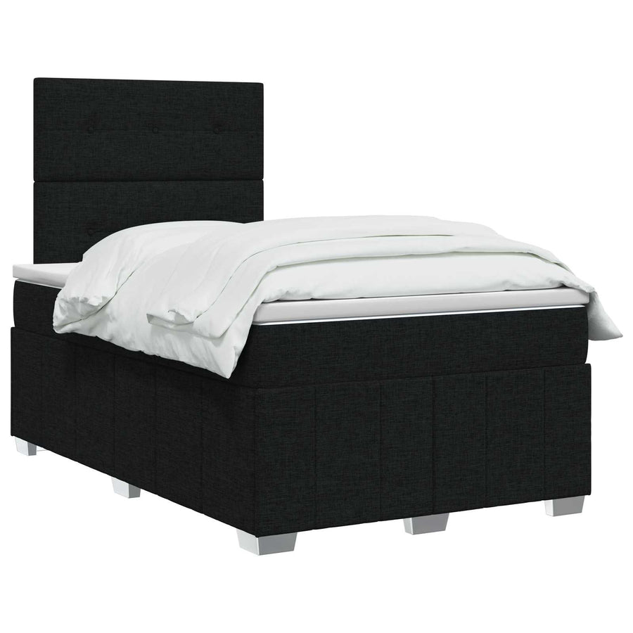 Boxspringbed met matras met hoofdeinde Zwart 120 x 200 cm Stof