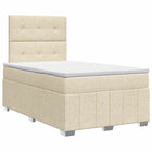 Boxspringbed met matras Crèmekleurig 120 x 200 cm Stof