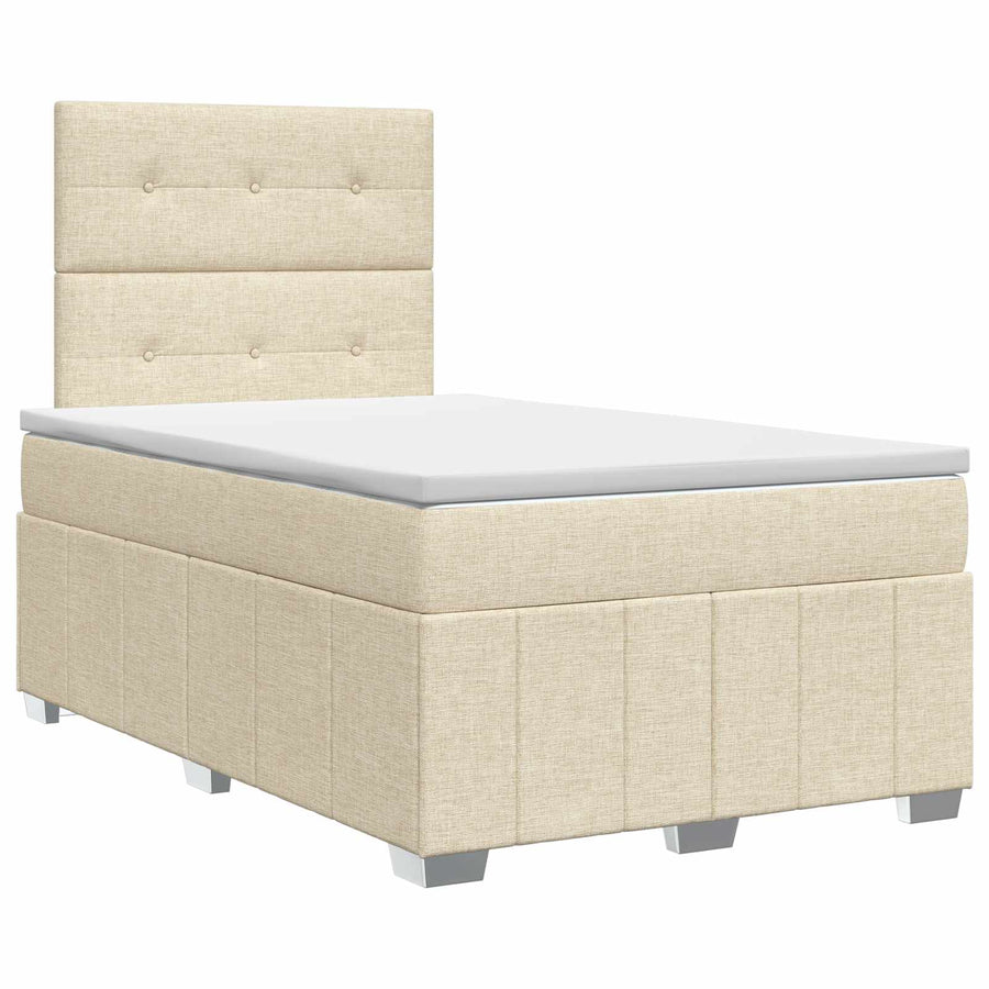Boxspringbed met matras Crèmekleurig 120 x 200 cm Stof