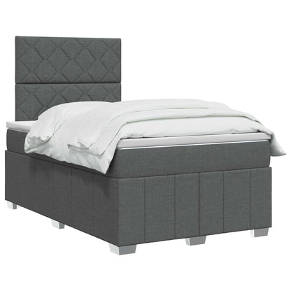 Boxspringbed met matras Donkergrijs 120 x 200 cm Stof