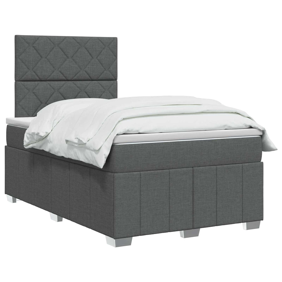 Boxspringbed met matras Donkergrijs 120 x 200 cm Stof
