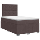 Boxspringbed met matras Donkerbruin 120 x 200 cm Stof