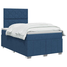 Boxspringbed met matras met hoofdeinde Blauw 120 x 200 cm Stof