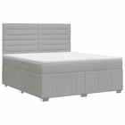 Boxspringbed lichtgrijs 140x190 cm met matras