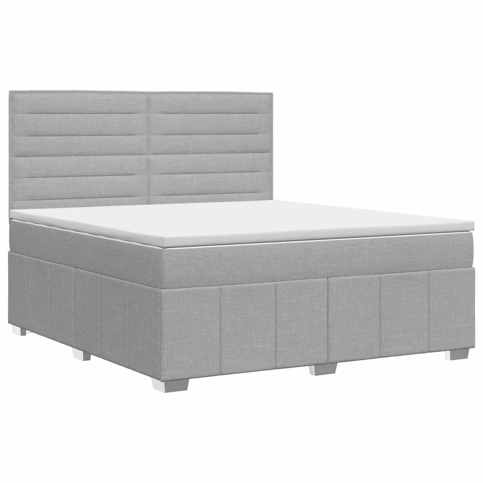 Boxspringbed met matras Lichtgrijs 140 x 190 cm Stof