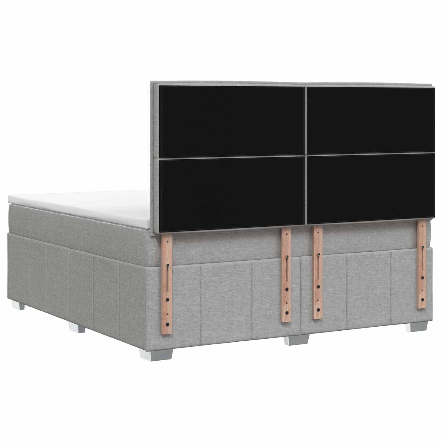 Boxspringbed met matras Lichtgrijs 140 x 190 cm Stof