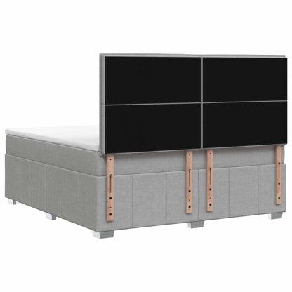 Boxspringbed met matras Lichtgrijs 140 x 190 cm Stof