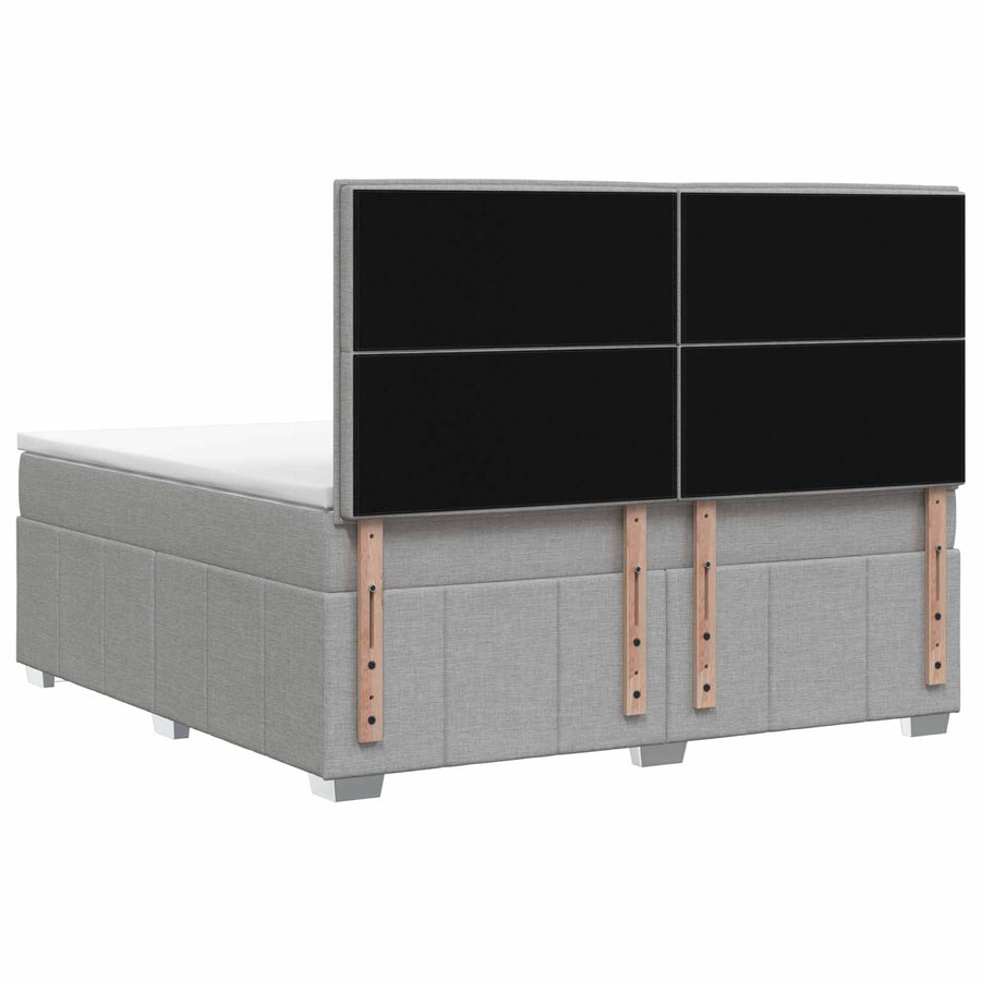 Boxspringbed met matras Lichtgrijs 140 x 190 cm Stof