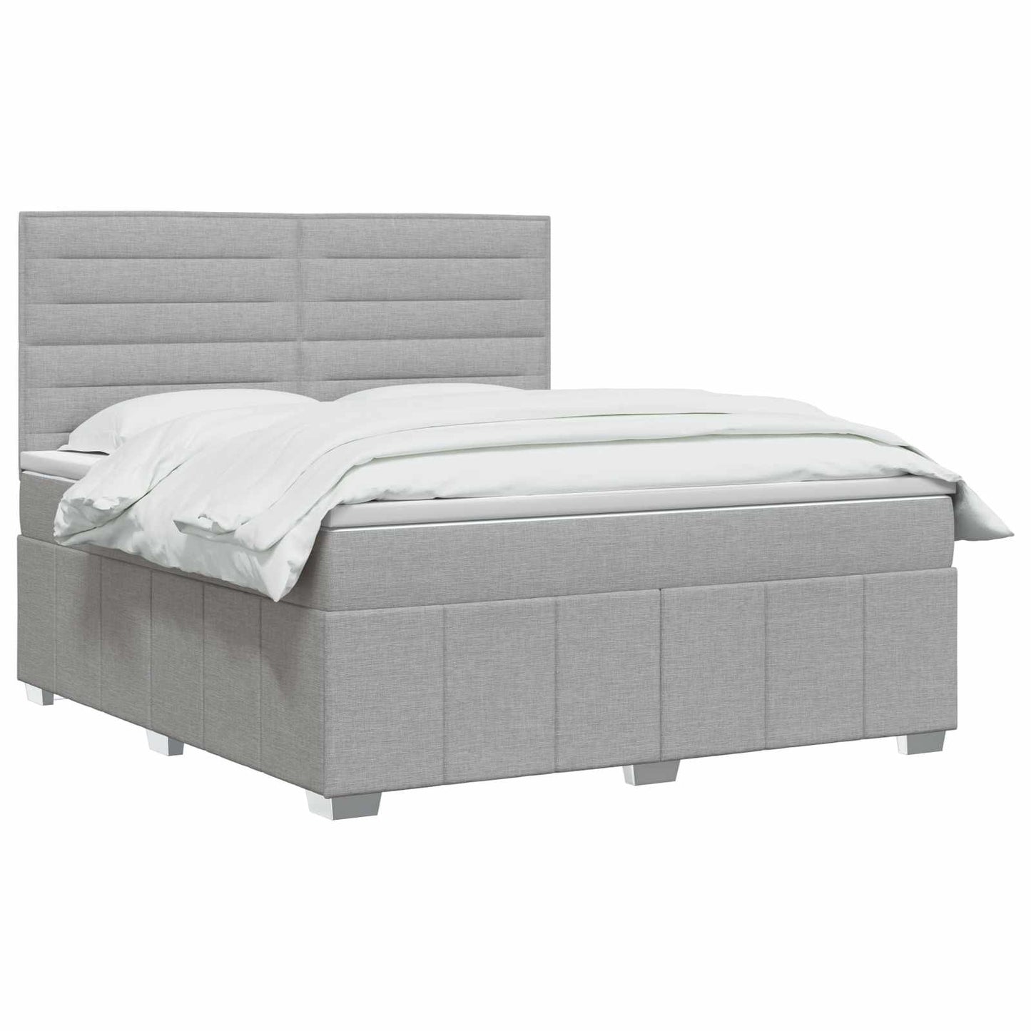 Boxspringbed met matras Lichtgrijs 140 x 190 cm Stof