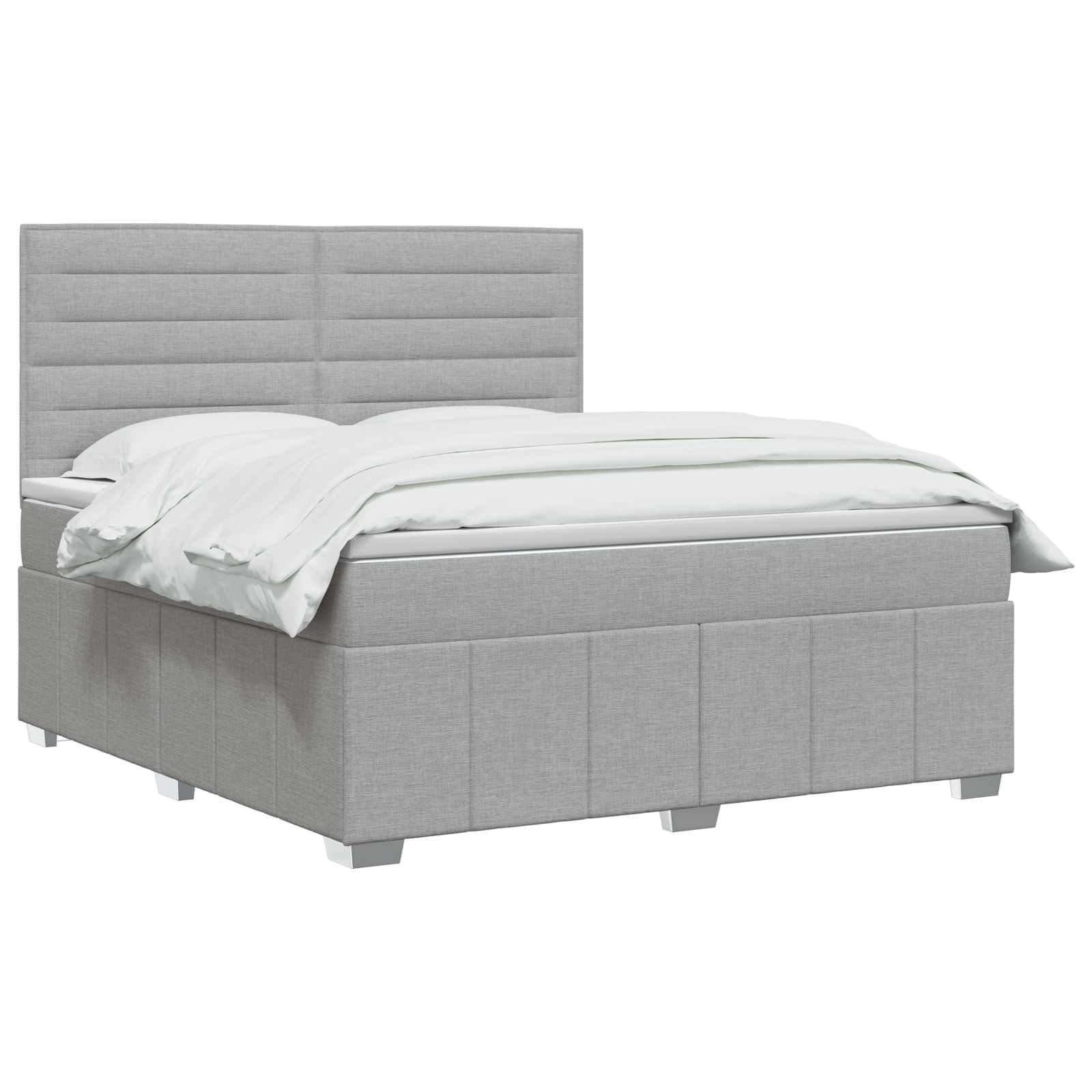 Boxspringbed met matras Lichtgrijs 140 x 190 cm Stof