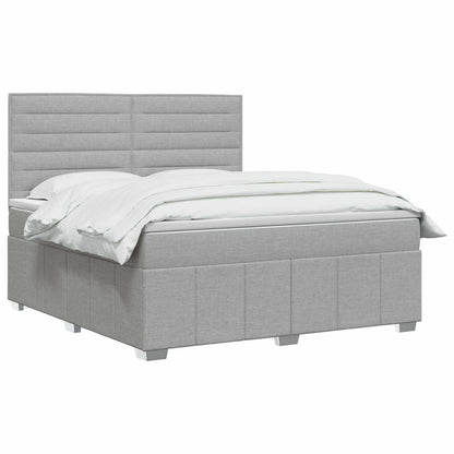 Boxspringbed met matras Lichtgrijs 140 x 190 cm Stof