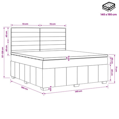 Boxspringbed met matras Lichtgrijs 140 x 190 cm Stof