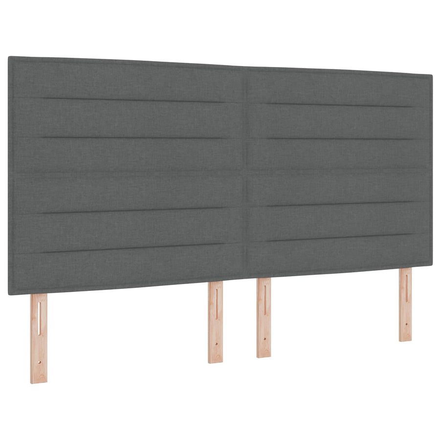 Boxspringbed met matras Donkergrijs 140 x 190 cm Stof