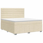 Boxspringbed met matras Crèmekleurig 140 x 190 cm Stof