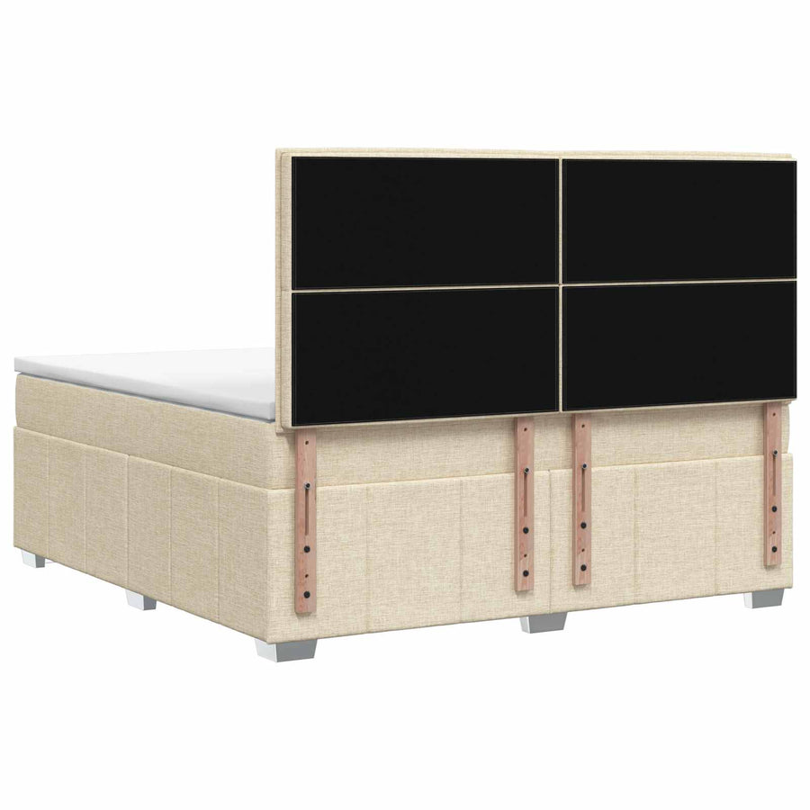 Boxspringbed met matras Crèmekleurig 140 x 190 cm Stof