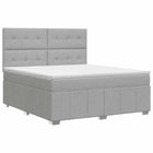 Boxspringbed met matras Lichtgrijs 140 x 190 cm Stof