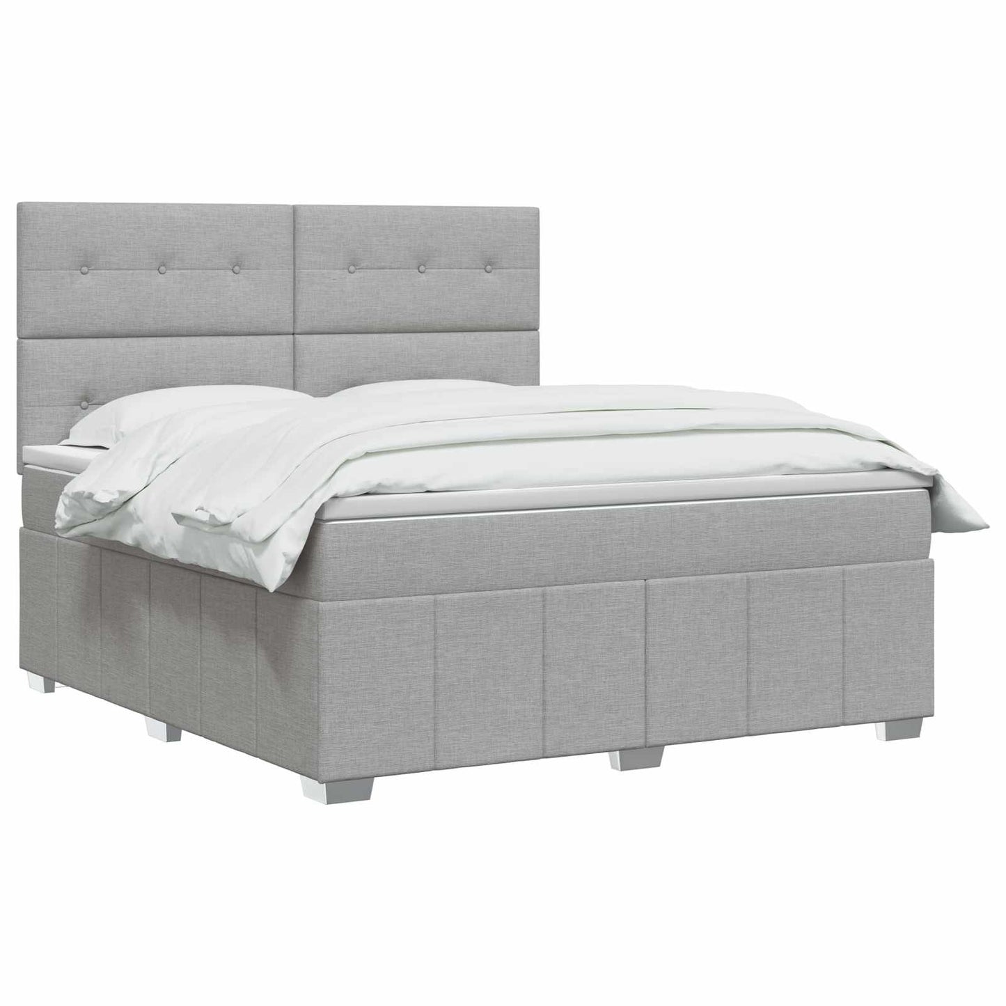 Boxspringbed met matras Lichtgrijs 140 x 190 cm Stof