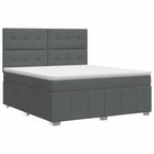 Boxspringbed met matras Donkergrijs 140 x 190 cm Stof