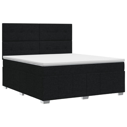 Boxspringbed met matras met hoofdeinde Zwart 140 x 190 cm Stof