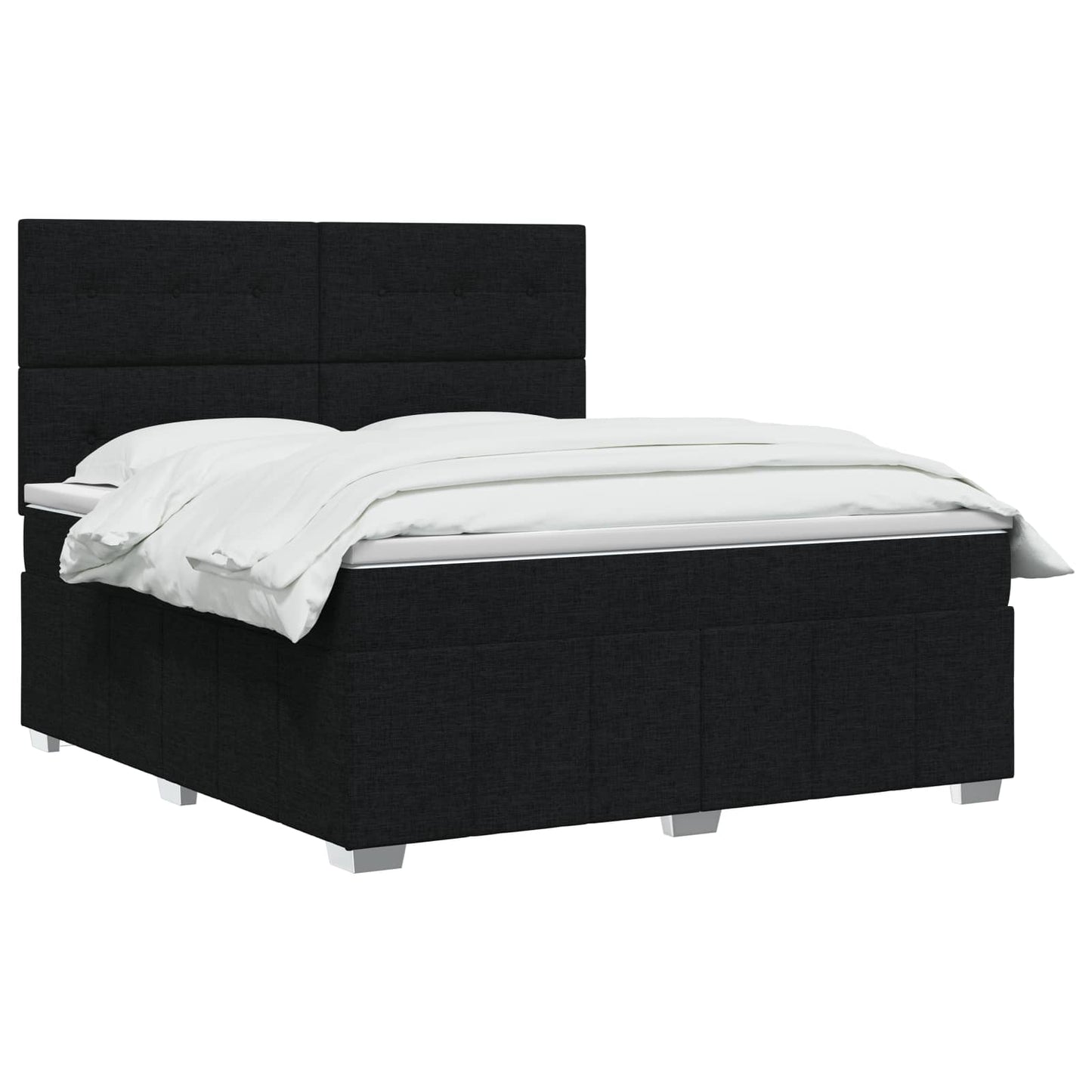 Boxspringbed met matras met hoofdeinde Zwart 140 x 190 cm Stof
