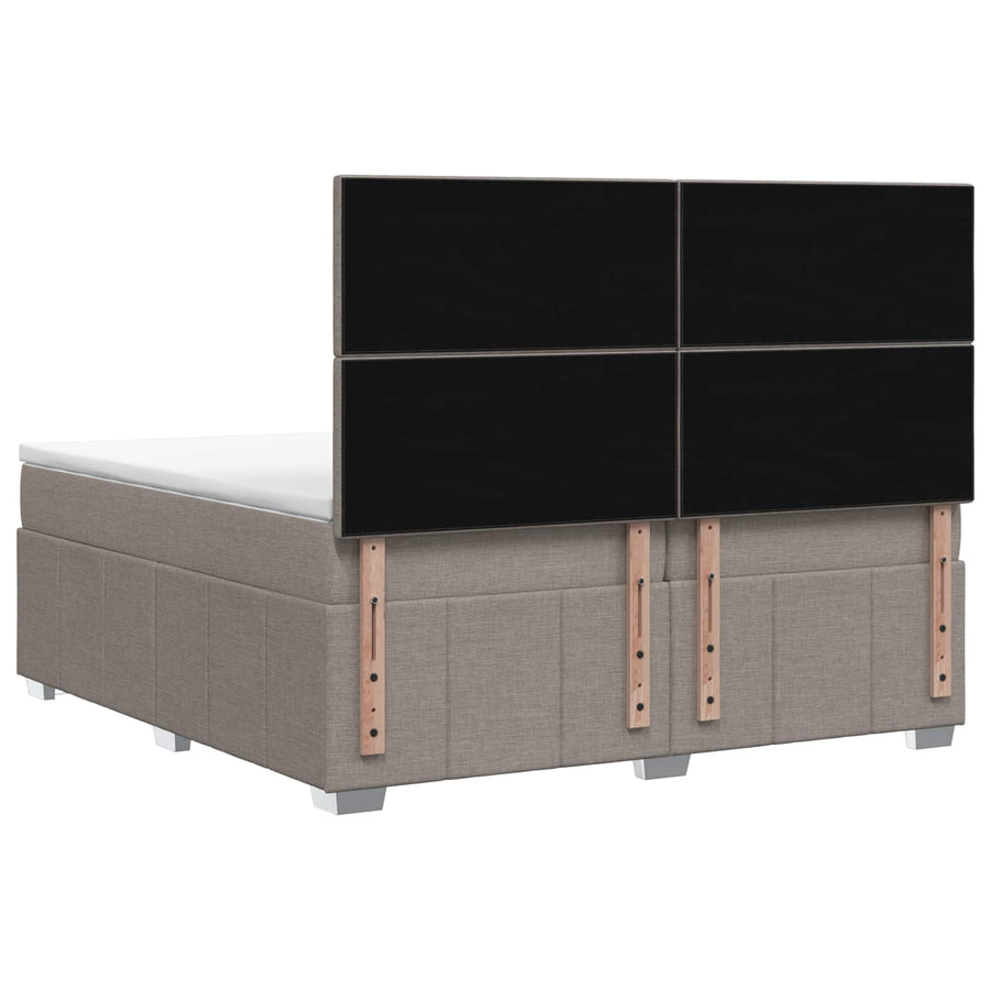 Boxspringbed met matras met hoofdeinde Taupe 140 x 190 cm Stof