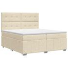 Boxspringbed met matras Crèmekleurig 140 x 190 cm Stof