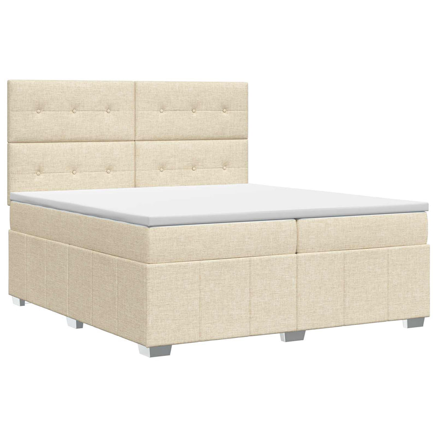 Boxspringbed met matras Crèmekleurig 140 x 190 cm Stof