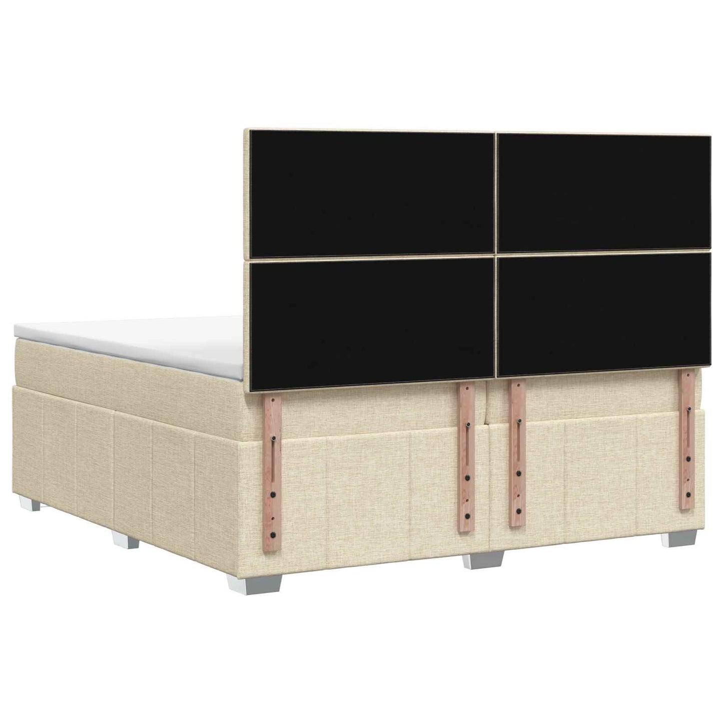 Boxspringbed met matras Crèmekleurig 140 x 190 cm Stof