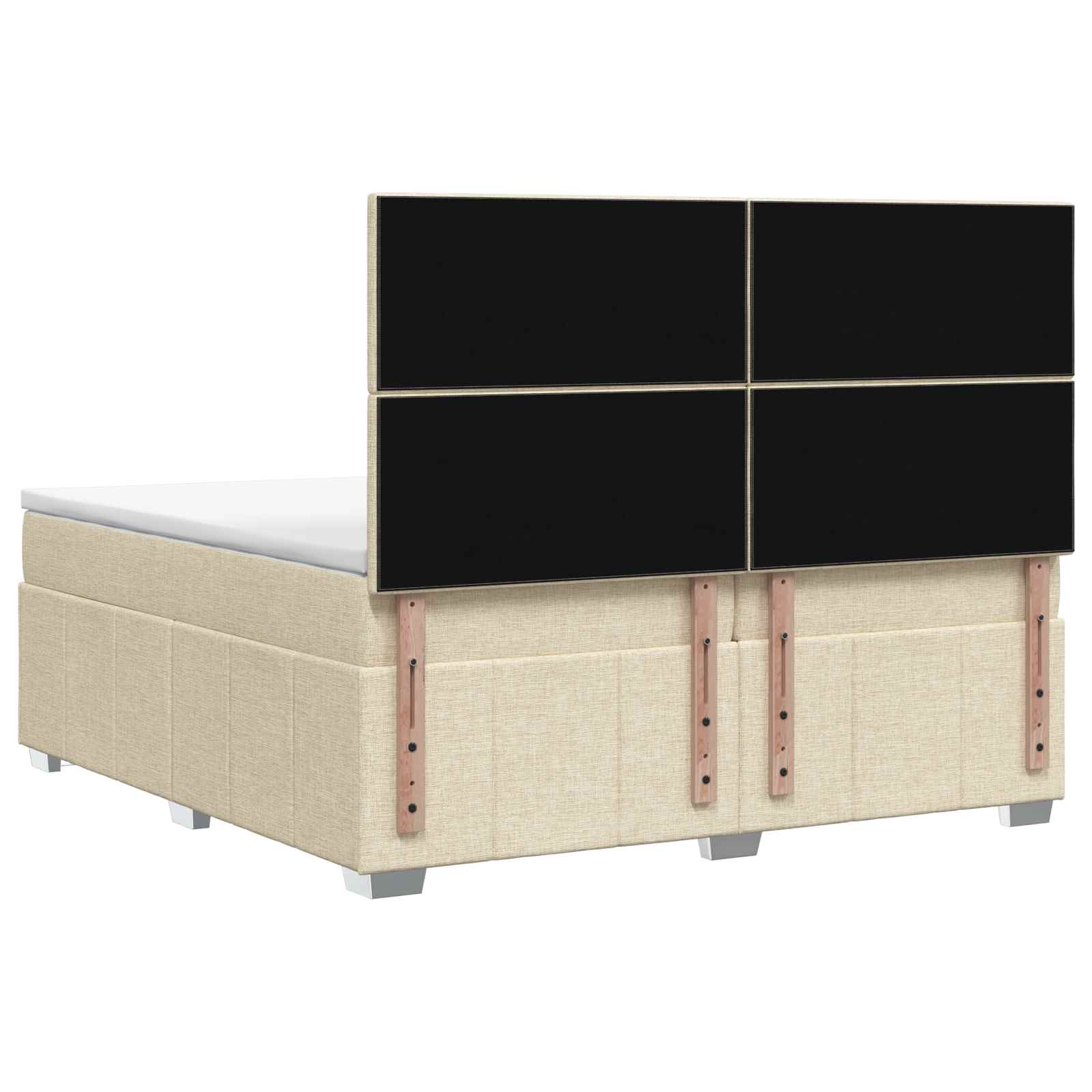 Boxspringbed met matras Crèmekleurig 140 x 190 cm Stof