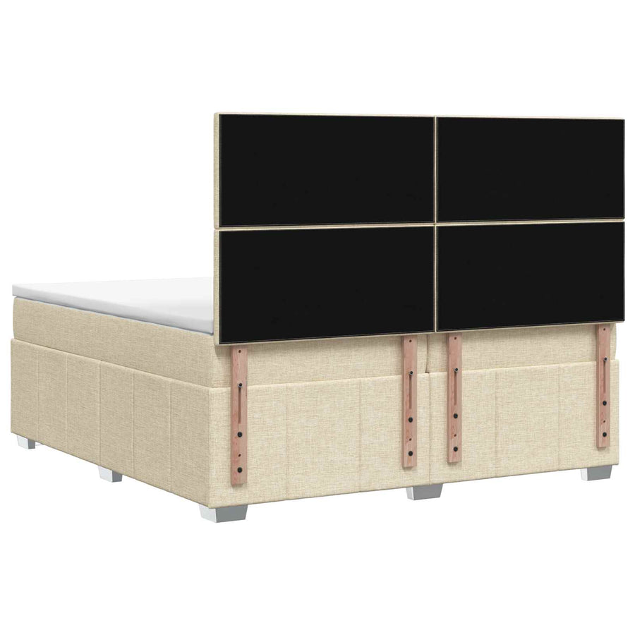 Boxspringbed met matras Crèmekleurig 140 x 190 cm Stof