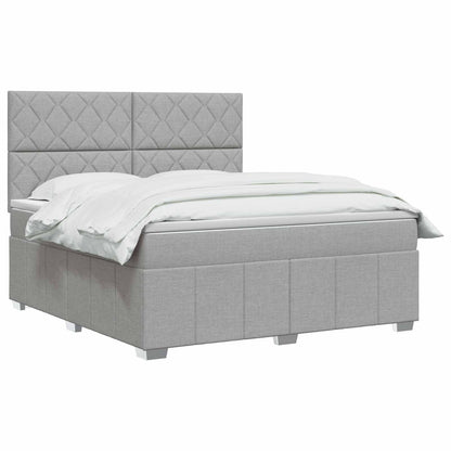 Boxspringbed met matras Lichtgrijs 140 x 190 cm Stof