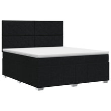Boxspringbed met matras met hoofdeinde Zwart 140 x 190 cm Stof