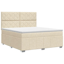 Boxspringbed met matras Crèmekleurig 140 x 190 cm Stof