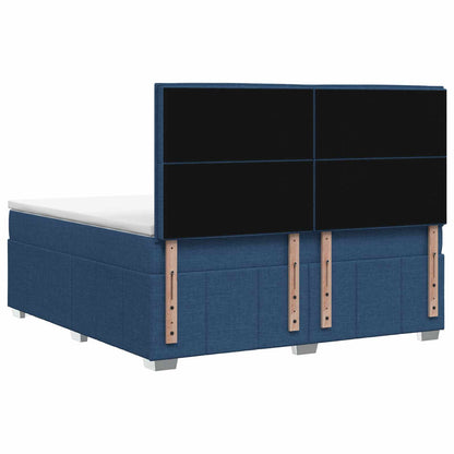Boxspringbed met matras met hoofdeinde Blauw 140 x 190 cm Stof