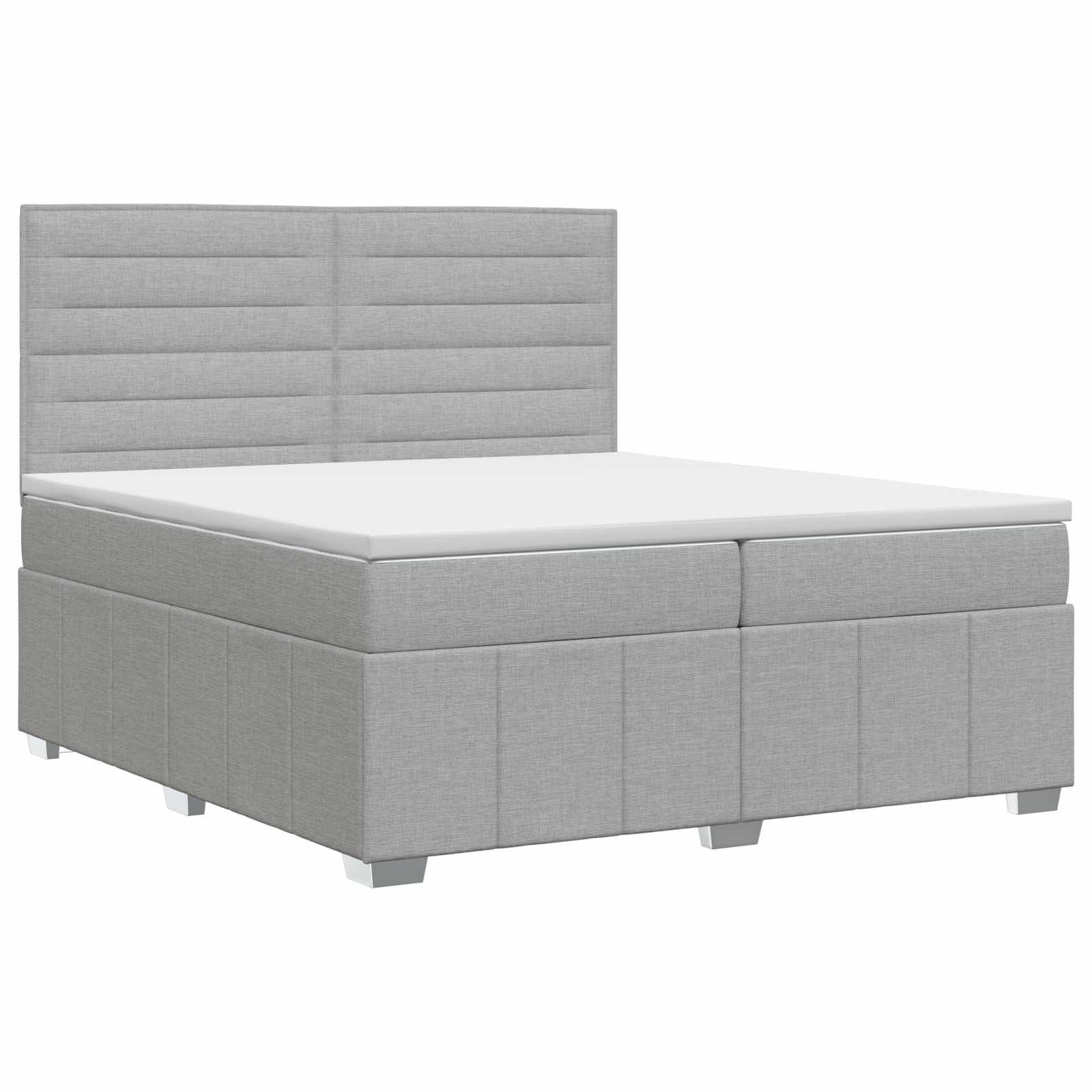 Boxspringbed met matras Lichtgrijs 140 x 200 cm Stof