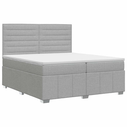 Boxspringbed met matras Lichtgrijs 140 x 200 cm Stof