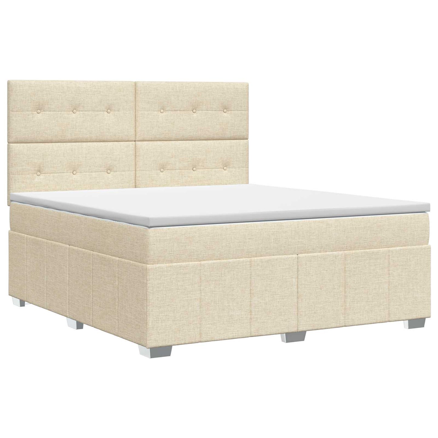 Boxspringbed met matras Crèmekleurig 140 x 200 cm Stof