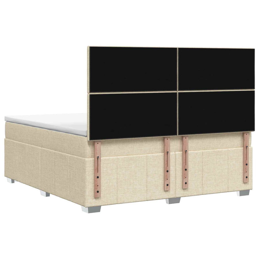 Boxspringbed met matras Crèmekleurig 140 x 200 cm Stof